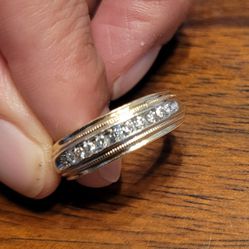 Men's 14k Gold Ring With Diamonds 