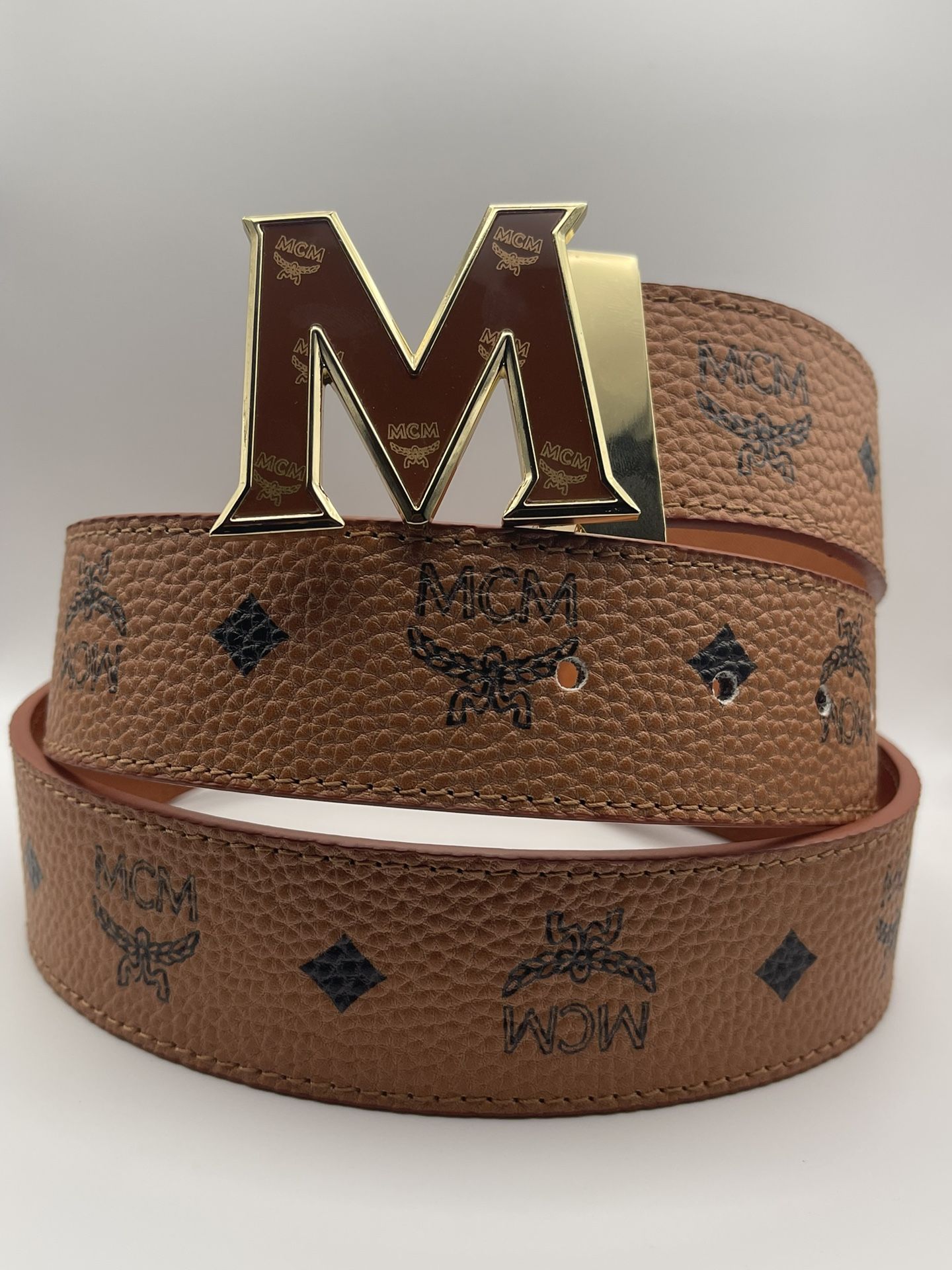 MCM Brown Leather Belt 40-44