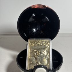 Pokémon 23K Gold-Plated Pikachu Card in Poké Ball Case (Burger King 1999)