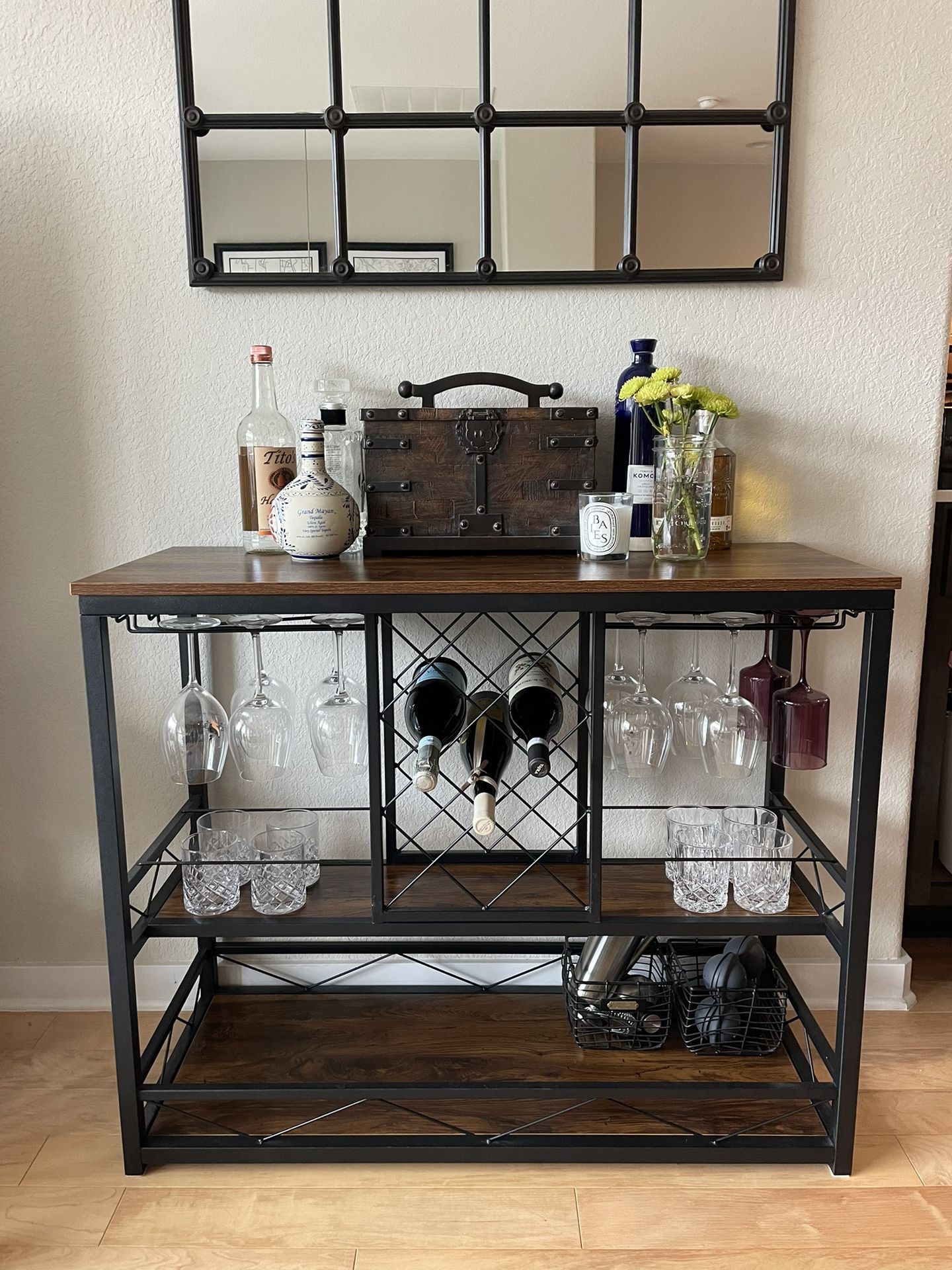 Metal & Wood Bar Cart