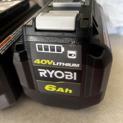 6 Never Used 40 V 6 Ah Lithium Ryobi Batteries 