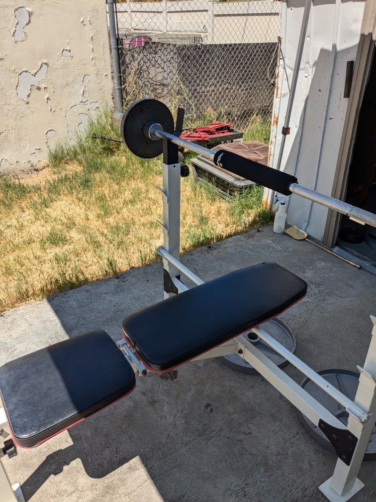 Weight Bench With Bar And Weights 