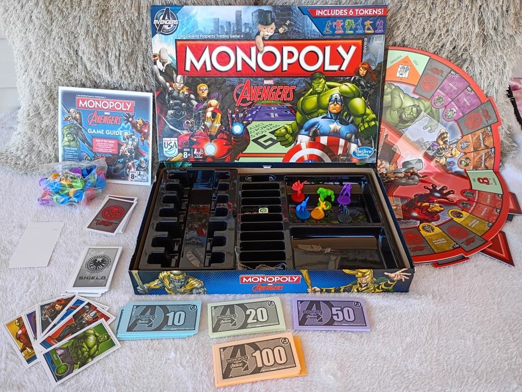 Monopoly Marvel Avengers Hasbro Gaming Avengers COMPLETE