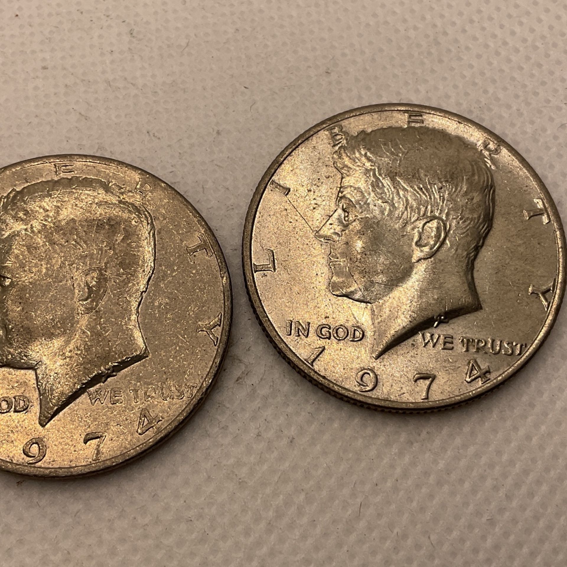 2 - 1974 KENNEDY HALF DOLLARS .50c