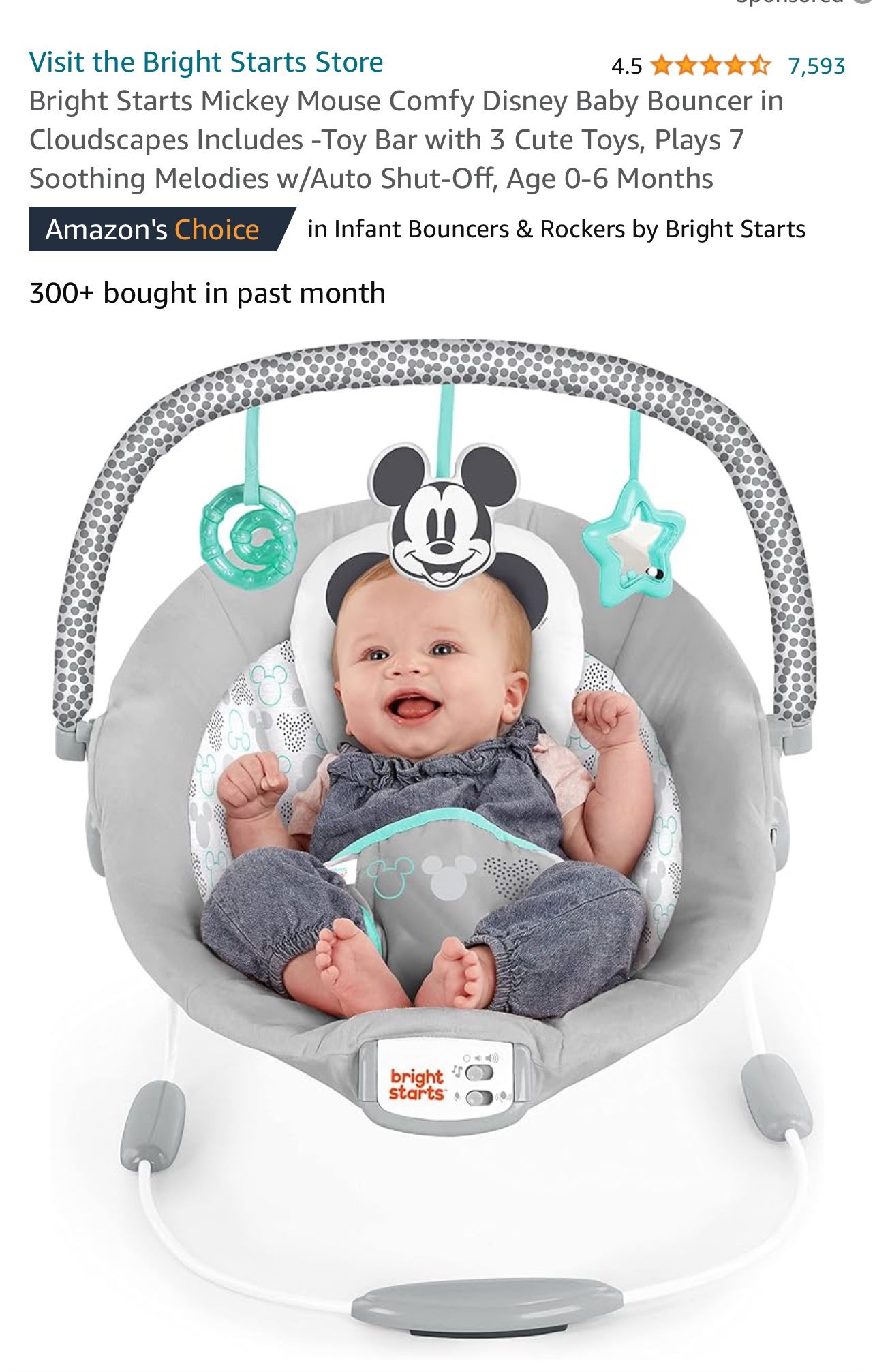 Bright Stars Mickey Mouse Comfy Disney Baby swing