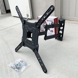 (NEW) $19 Full Motion TV Wall Mount Bracket 17-55 Inch TVs, Dual Arms Tilt Swivel Articulating Max 66Lbs 