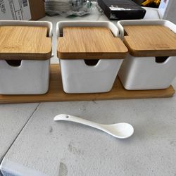 Bowl Condiment Jar-Ceramic