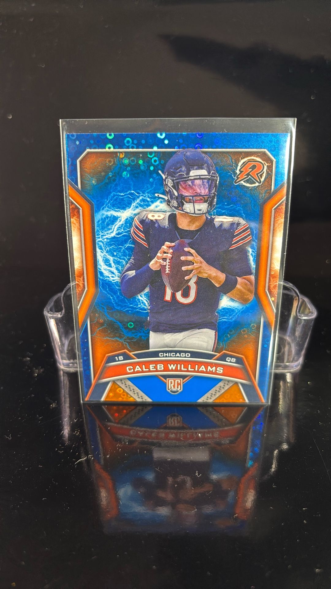 2024 Topps Resurgence Caleb Williams Blue / Orange Spark Disco #117 Bears