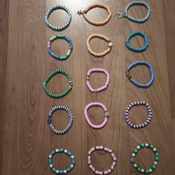 •|Clay Bead Bracelets|•