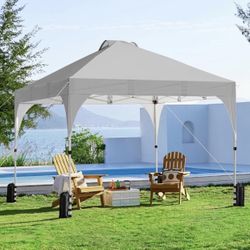 8x8 Pop Up Canopy Tent – Heavy Duty Instant Outdoor Gazebo w/ Carry Bag – metallic gray 