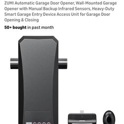 ZUMI Automatic Garage Door Opener, Wall-Mounted Garage Opener with Manual Backup Infrared Sensors
