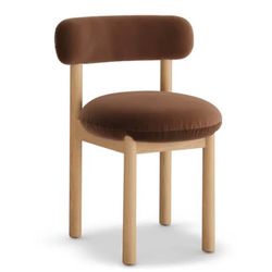 Set of 2 Article Munk Velvet Dining Chairs – White Oak & Hale Earth - Open Box - Delivery Available