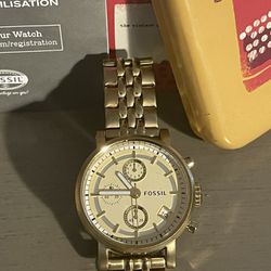Women's Fossil Dress Gold-Tone Chronograph Watch ES2197