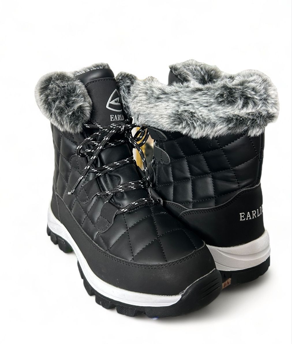 EARLDE Women’s Snow Boot With Waterproof Lace Up Mid-Calf Outdoor Winter