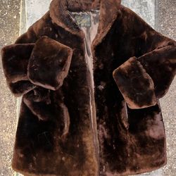 WMNS SZ. XL VTG 50s Mid Century ~ Sheared Beaver Fur Coat Excellent Condition EUC