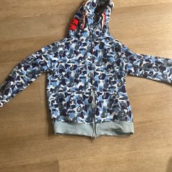 Blue Bape Zip Up Hoodie Size XL