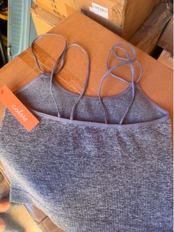 Spaghetti tank top grey