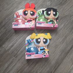 The Powerpuff Girls Buttercup Bubbles Blossom Puff Out Plush New