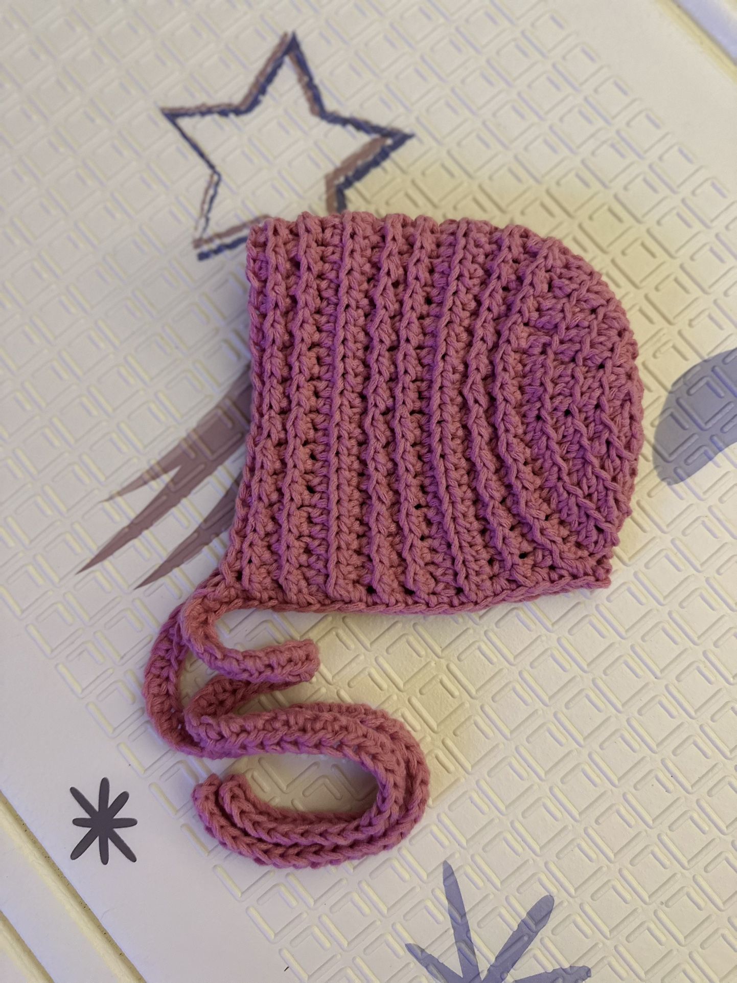 Handmade 0-3 Months Crochet Baby Bonnet 