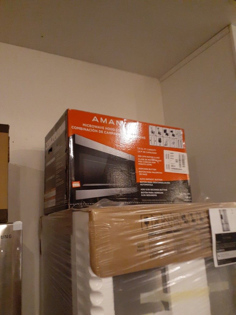 Brand New Amana Over The Range Microwave Oven Stainless Steel