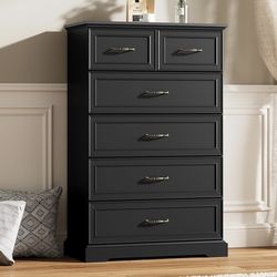 Tall 6 Drawer Dresser - HLG122BK