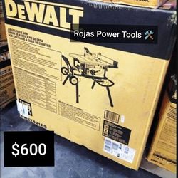 DEWALT 15AMP CORDED 10IN JOB SITE TABLE SAW WITH ROLLING STAND 