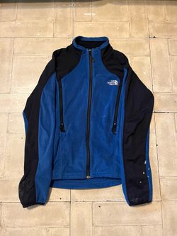 The Northface fleece full zip-up black and blue jacket size medium