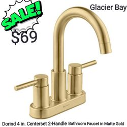 Glacier Bay

Dorind 4 in. Centerset 2-Handle High-Arc Bathroom Faucet in Matte Gold

