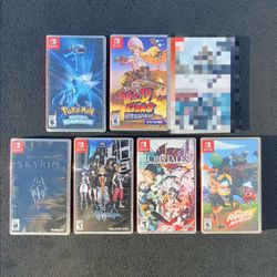 Nintendo Switch Games Lot (6) Skyrim Pokemon Brilliant Diamond NEO