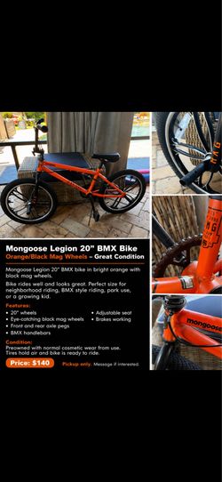 Mongoose Legion 20” BMX Pick up Cutler Bay
