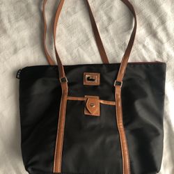 Dooney & Bourke Black Nylon Light Weight Wayfarer Zio Tote Bag