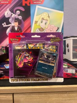 Ascended heroes tech sticker collection, Pokemon cards, Pikachu, ascended heroes cards