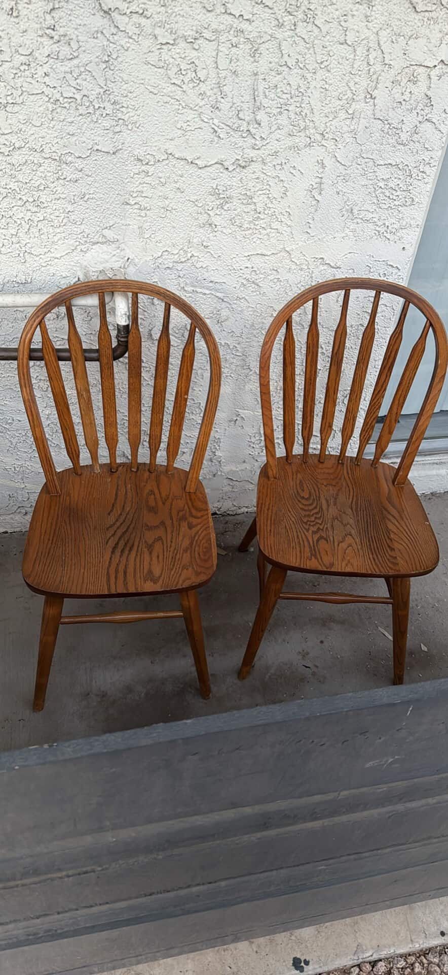 wooden chairs both for 20 one for 10