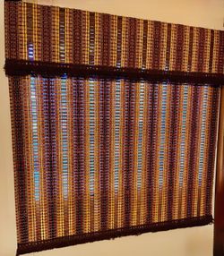 VTG Retro “Beauti-Vu’s” Roman Woven Bamboo Drapes w/fur fringe trims