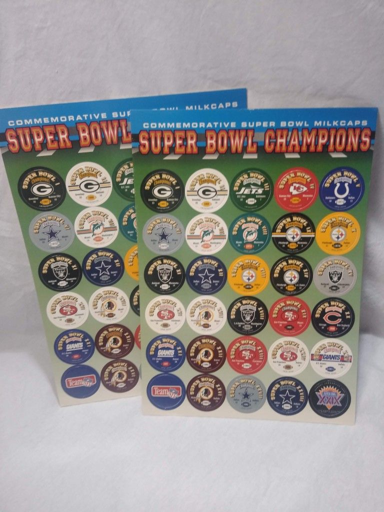 Vintage 1995 Super Bowl Champions Commemorative Milkcaps Pogs Team NFL Football