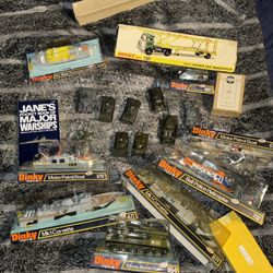 Vintage Dinky Toys Collection – Military, Boats, Helicopter, Transporter – Bundle Lot