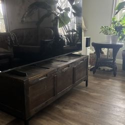Dark Solid Wood Chest/ Coffee Table