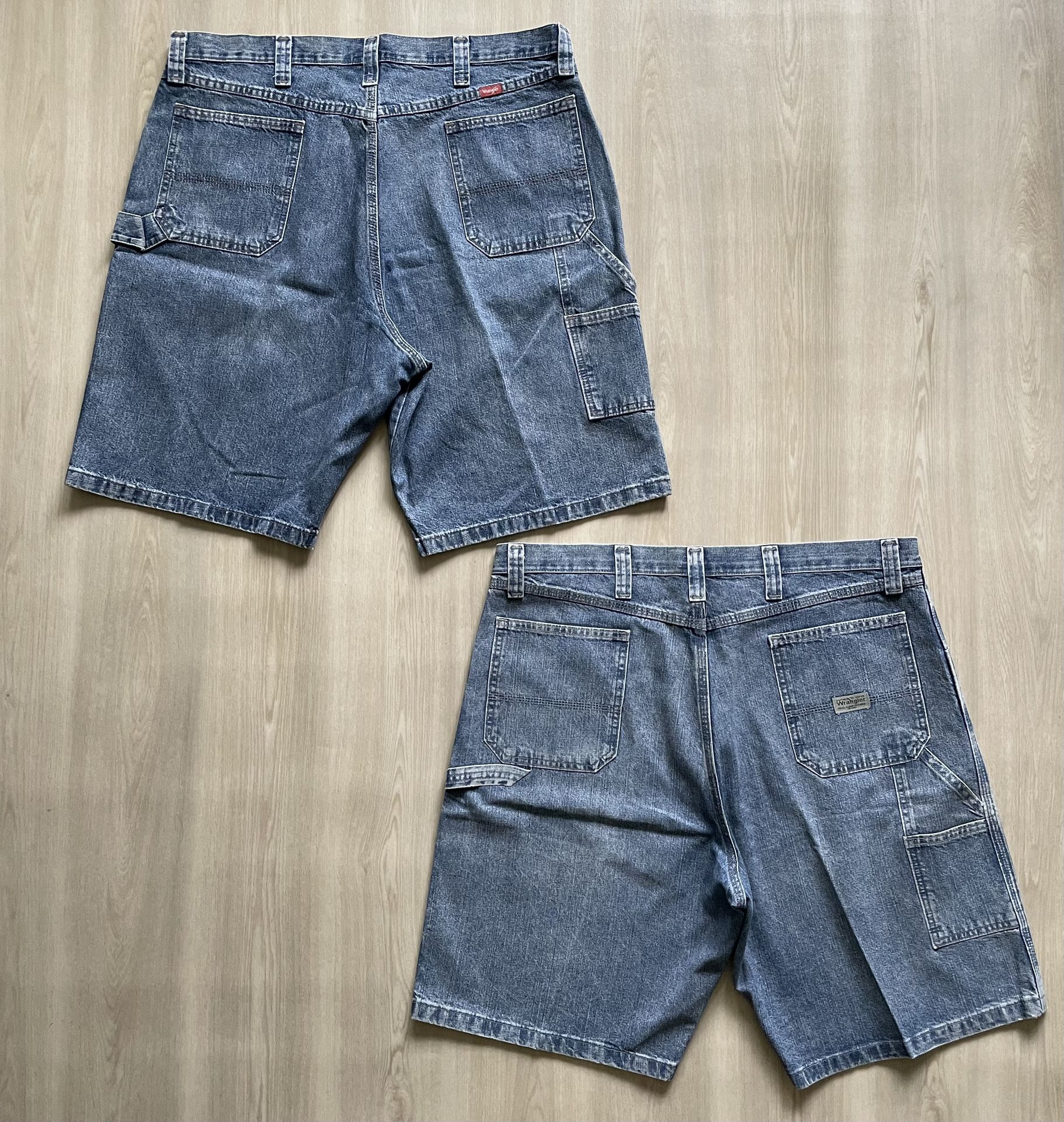 Wrangler Y2K Vintage Carpenter Denim Shorts Sz 40 Lot of 2 Workwear Jorts