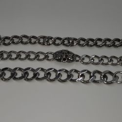 3 pc Chunky Silver Stainless Steel  Chain Bracelet Set