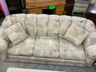 Elegant Living Room Set – Sofa, Chair & Matching Glass Top Tables