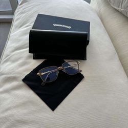 Blue Light Chrome Heart Glasses