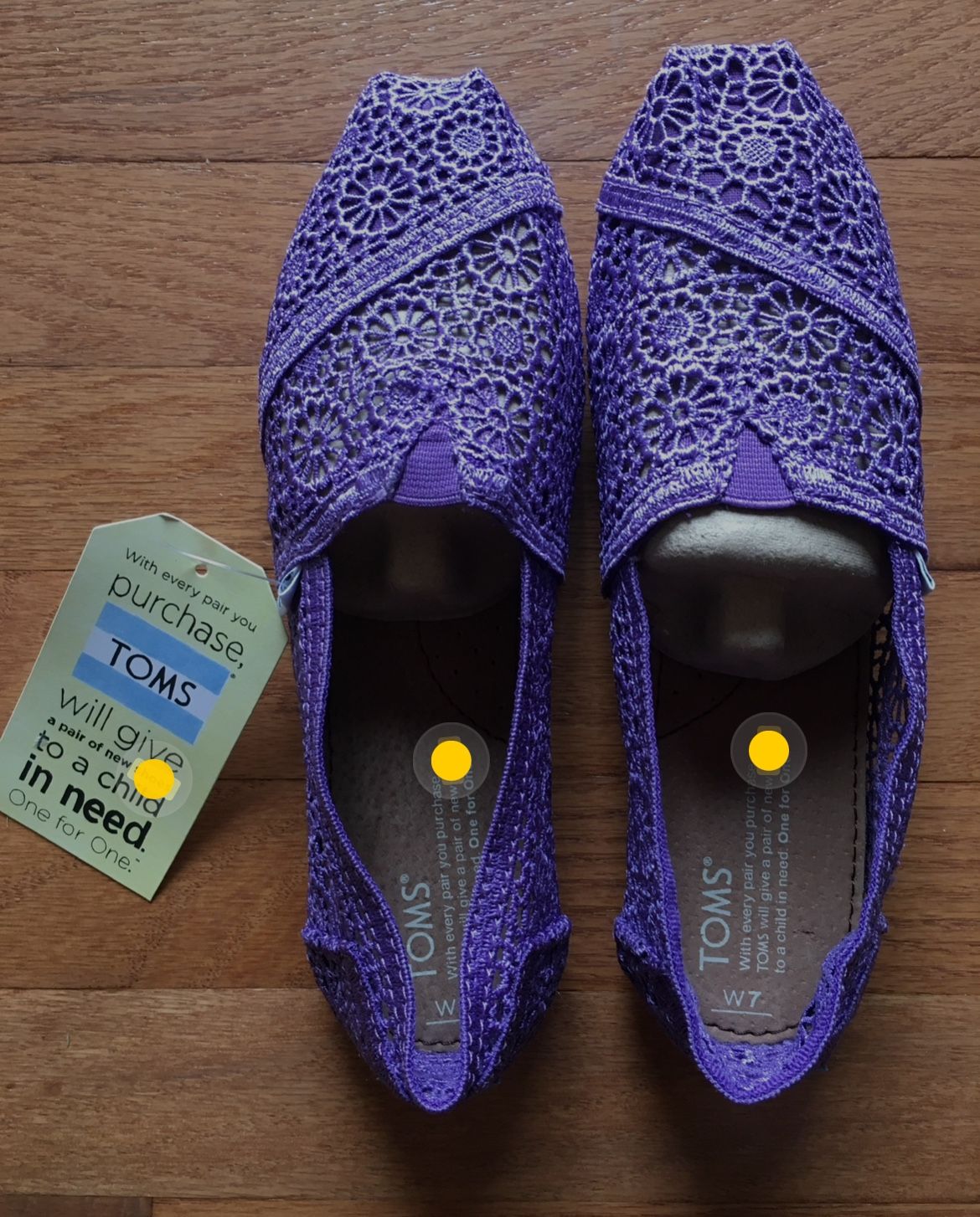 Toms Purple Crocheted Shoes Size 7 New In Box