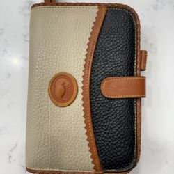 Dooney & Bourke Cognac Pebble Leather 6-Ring Organizer Planner Portfolio