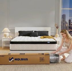 100% Brand New in box Queen Mattress, Certified Material, hybrid with Independent Pocket Springs