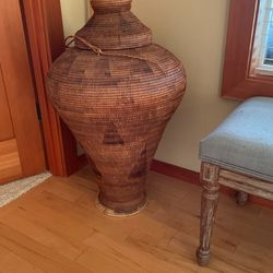 Vintage Coiled Woven “Snake Basket”
