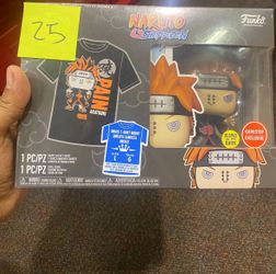 Funko Pop! Naruto Shippuden Akatsuki Pain GITD #934 with T-shirt (L) Bundle Box