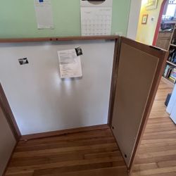 magna Design Magnetic White Board With Cork And Easel Mount