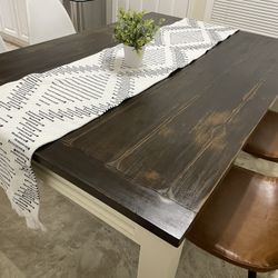 Rustic farmhouse dining table - solid wood
