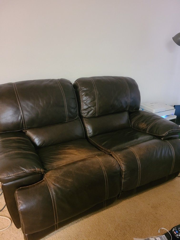 Free Recliner Leather Loveseat