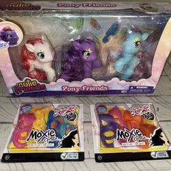 Pony Friends Cutie Friends Beauty Fun Set With Additional 2 Packs Of Colorful Hair Extensions For Girls